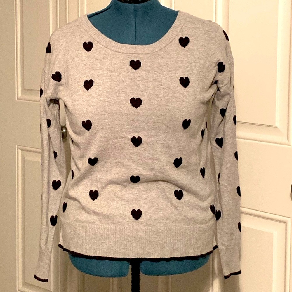 Preloved Gap heart sweater gray black 🖤